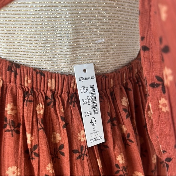 Madewell Ruffle-Strap Tiered Midi Dress in Wild Calendula Block-Print - Picture 6 of 6